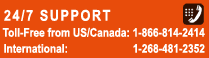 24/7 Support from US, Canada, International